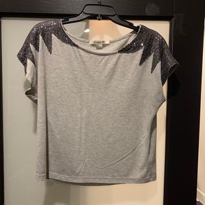 Sequin shoulder blouse